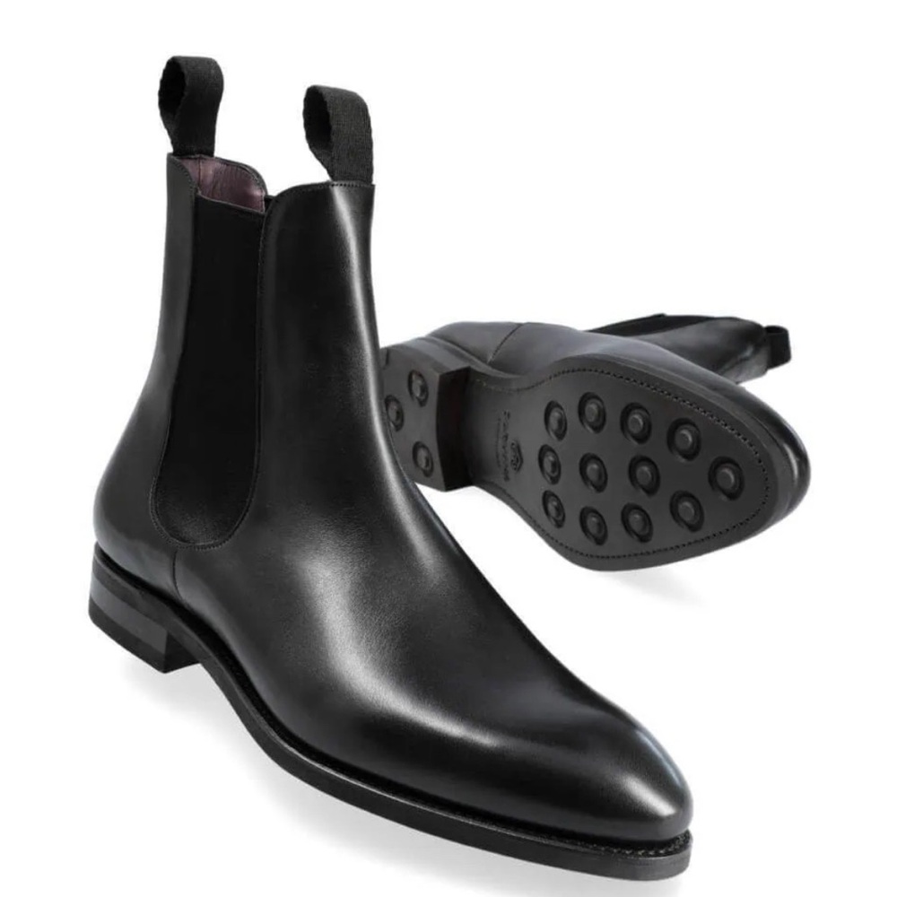 CARMINA BLACK LEATHER CHELSEA BOOT 80186 INCA UK 9 / US 10 Goodyear Spain $700 - Picture 2 of 13